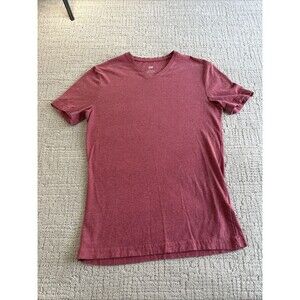 The Rail Men’s T-Shirt V-Neck Solid Red Basic Cotton S/S Cotton Slim Fit Size M